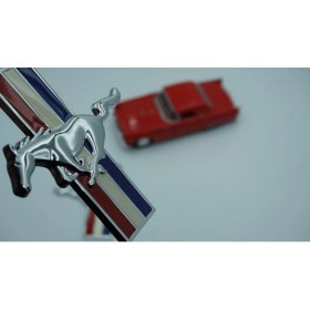 Resim Dk Mustang Koşan At Çamurluk Yanı 3m 3D Metal Logo Amblem Seti 