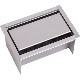 Resim Socketline Capella Serisi Çift Açılım Küçük Toplantı Masa Prizi Eloksal 