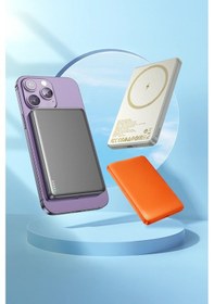 Resim Hoco. Q26 5.000 Mah Pd Magsafe Mini Powerbank - Turuncu Turuncu 