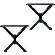 Resim Bin1firsat Metal X Ayak Ev Ofis Iş Yeri Masif Ahşap Kütük Orta Sehpa Ayağı Dekoratif Retro Profil Ayaklar 45 Cm 