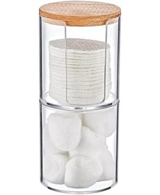 Resim Ahşap Kapaklı Modern Tasarımlı Çift Katlı Pamukluk Organizer, Ahşap Kapaklı Pamukluk Organizer: Modern Ve Şık Tasarımıyla Dikkat Çekin Siyah 