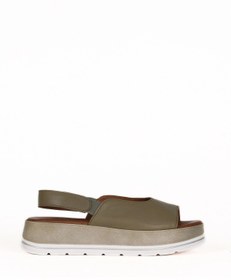 Resim Bueno Shoes Haki Deri Kadın Düz Sandalet 01we3403 
