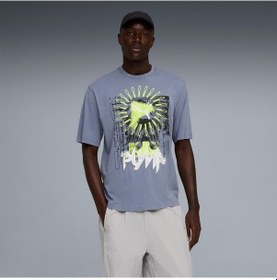 Resim Puma Graphic Erkek Gri T-shirt 634442 