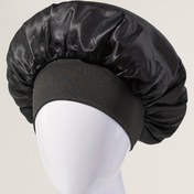 Resim 1 adet Kadın Geniş Kenarlı Yüksek Elastik Saten Bone, İnce Saçlar İçin Polyester Dokuma Saç Bakım Boneti, Alkolsüz, Kıvırcık Dokulu Saç Uyumlu, Güzellik Uyku Boneti 