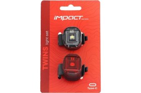 Resim Heugers Impact Twıns Bisiklet Far & Stop Seti – Şarjlı, Li-Po Batarya, Type-C Kablolu 