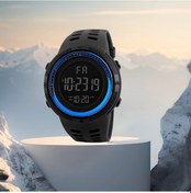 Resim Cloud011 Erkekler İçin Mavi Spor Digital Saat, 24 Saat Göstergeli Pvc Kayış Öğrenci Kol Saati Diğer 