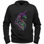 Resim Alfa Tshirt Unıcorn Dijital Baskılı Çocuk Siyah Sweatshirt 