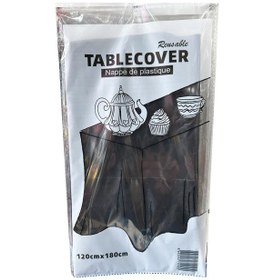 Resim Plastik Naylon Su Geçirmez Parti Piknik Renkli Masa Örtüsü - 120x180 Cm. - Siyah - 1 Adet 