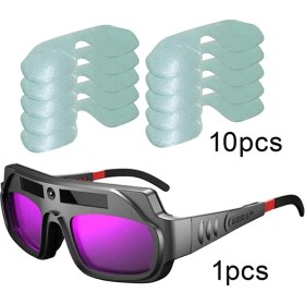 Resim Pandoraplanet Xhhdqes Otomatik Kararan Kaynak Gözlüğü Anti-Scratch Geniş Görünüm Kaynakçı Gözlük Plazma Kesim Için 10 Adet Lensler ile (Yurt Dışından) 