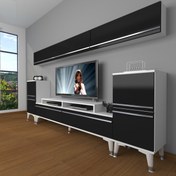 Resim Ekoflex 9 Mdf Silver Tv Ünitesi Tv Sehpası - Beyaz - Siyah 