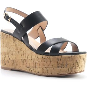 Resim Nine West MONSA 5FX Siyah Kadın Dolgu Topuk Sandalet 