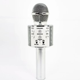 Resim Bluetooth Karaoke Mikrofon Kablosuz Hoparlörlü Led Işıklı, Yüksek Ses Kalitesi, Telefon Uyumlu, Şarjlı Taşınabilir Karaoke Mikrofonu 