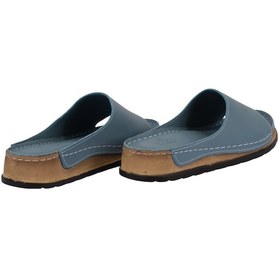 Resim Napa Shoes Hakiki Deri Lazer Kesim Delikli Rahat Taban Kadın Terlik Napa-309 Mavi 