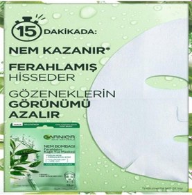 Resim Garnier Hydra Bomb Yeşil Çay Özlü Ferahlatıcı Kağıt Yüz Maskesi 28 G 
