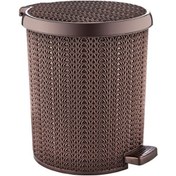 Resim Banyo Wc Çöp Kovası Pedallı Plastik İç Kovalı 10 litre Kahverengi 