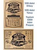 Resim BALKAN AMBALAJ Kraft 120gr 1000 Adet Oto Paspas Kağıdı - 35x50cm - Kalın Kağıt Baskılı (500Yatay-500Dikey) 