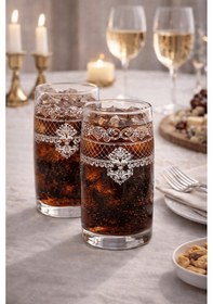 Resim Imperial Model Desenli Zarif Su & Meşrubat Bardağı 2 Li Set Şeffaf 