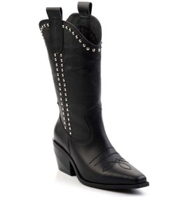 Resim Siyah Hakiki Deri Kadın Bot & Bootie K02041200003 Siyah 