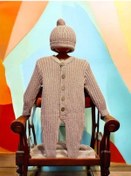 Resim Bebek Örgü Fitilli Bereli Kışlık Tulum-15298 Gül Kurusu 