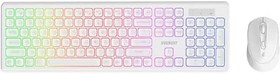 Resim Everest KM-319BT 2.4G+BT1+BT2 Çoklu Cihaz Bağlantılı Q Set Kablosuz Tak ve Kullan Klavye + Mouse (BEYAZ) 