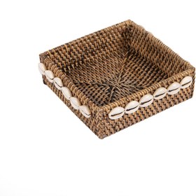 Resim Rattan Deniz Kabuklu Peçetelik 18x18 cm 