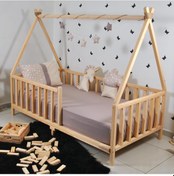 Resim Markaawm Markaawm Montessori Çocuk Yatak Çam Karyola Çadır Derya 90X190 
