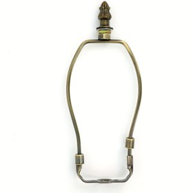 Resim Sağlam Antika Pirinç Lamba Arp, 17.78cm & 20.32cm Ayrılabilir Gölge Tutucu - Süslü Tasarımlı Şık Masa ve Zemin Lambası Aksesuarı, Kablolama Gerektirmez 