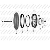 Resim Mondial X-Treme Enduro Croos 250 Ön Jant Komple (21) Turuncu (492654411) 