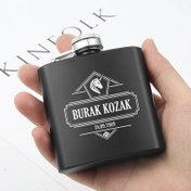 Resim Kişiye Özel Horse Kanyak Matarası 6 Oz Siyah 