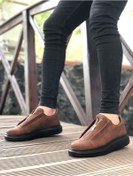 Resim BESKAR BA0310 BOA Kalın Yüksek Taban Fermuarlı Taba Siyah Erkek Ayakkabı 