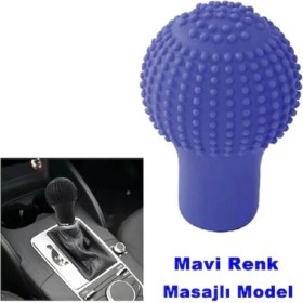 Resim Mediterian Mavi yuvarlak silikon vites topuzu kılıfı, şık ve evrensel tasarım, siyah renk 