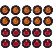 Resim Wondernest Yuvarlak Yan Sones Römork Led Lambası Kırmızı Kamyonet İşaret Arada Amber A5014 20'si 1 + Sd Diğer 