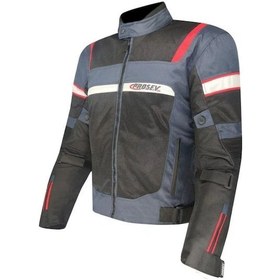Resim Motoanl Motosiklet Montu 4 Mevsim Maxdura Kumaş Cepli Motor Montu Gri - Kırmızı - Siyah 