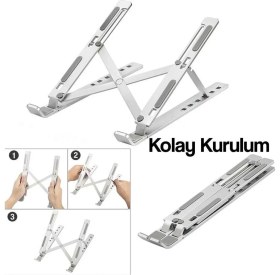 Resim Eco Center Jx-18 Laptop Stand Macbook Notebook Katlanabilir Taşınabilir Metal Standı,taşınabilir Laptop Standı 
