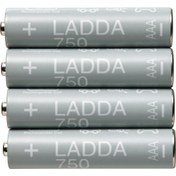 Resim IKEA Ladda Şarj Edilebilir Pil, HR03 Aaa 1.2V, Pil Kapasitesi: 750 Mah. 