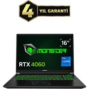 Resim Monster Tulpar T6 V3.1.8 Intel Core I7 13700HX 64 GB Ram 1 Tb SSD 8 GB Rtx 4060 Freedos 16" Fhd 165 Hz Oyun Bilgisayarı 