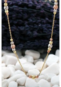 Resim Dorissa Sıralı Altın Yaldız Rose Rodyumlu Gmüüş Kolye 7389 524694395 