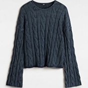 Resim MILA CABLE KNIT CROP KAZAK 