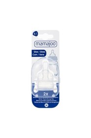 Resim Mamajoo Cam Biberon Emziği Antikolik 6+ Ay 2'li & Saklama Kutulu Medium No: 2 