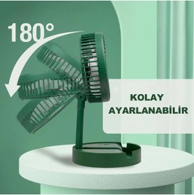 Resim Everest Grup Masaüstü Vantilatör Şarjlı Vantilatör 3 Kademeli Vantilatör Fan Masa Üstü Kompakt Vantilatör 