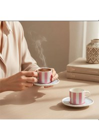 Resim Güral Porselen Mental 4 Parça Kahve Fincan Takımı 6566 