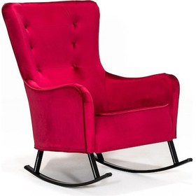 Resim Melina Sallanır Berjer Tv Koltuğu Dinlenme Koltuğu - Kırmızı 