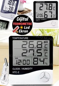 Resim Genel Markalar Oda Ev İşyeri Hastane Kablosuz Oda Hava Termometresi Ekranlı Nem Ölçer Dijital Higrometre Cihazı 