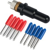 Resim Quueppty 1 Adet Roland Bıçak Tutucu Siyah Renk + 5 Adet 45 + 5 Adet 60 Derece Rafine Rabbit Redsail Kesici Plotter Kesme Bıçakları (Yurt Dışından) 