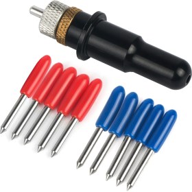 Resim Quueppty 1 Adet Roland Bıçak Tutucu Siyah Renk + 5 Adet 45 + 5 Adet 60 Derece Rafine Rabbit Redsail Kesici Plotter Kesme Bıçakları (Yurt Dışından) 