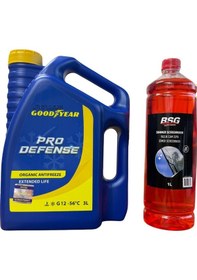 Resim Kırmızı Organik Antifriz Pro Defense -56 Derece 3 Litre Ve Konsantre Cam Suyu 1 Litre Takım Seti 