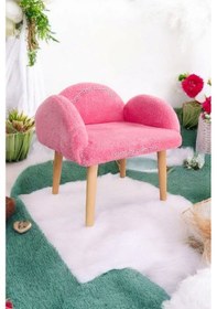 Resim Çocuk Sandalyesi, Pembe Rengi, Çocuk Pufu , Sırtlı Puf , Dekoratif Puf, Çocuk Dinleme Koltuğu Pembe 