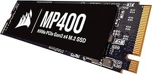 Resim Corsair MP400 4TB M.2 NVMe PCIe x4 Gen3 SSD (3.480 MB/s'ye kadar okuma hızı ve 3.000 MB/s'ye kadar sıralı yazma hızı, yüksek yoğunluklu 3D QLC NAND) Siyah 