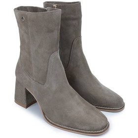 Resim Tamer Tanca Kadın Hakiki Deri Vizon Süet Topuklu Bot 1074 2075 Bn Bot Sk24-25 Vızon Yrm Suet Vizon Süet 