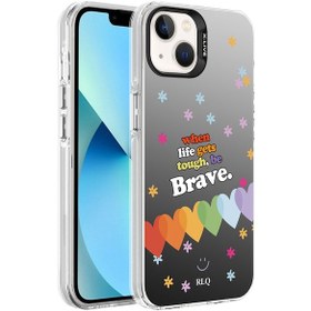 Resim İphone 14 Uyumlu Desenli Zore Silver Sert Kılıf-kalp Kalp 